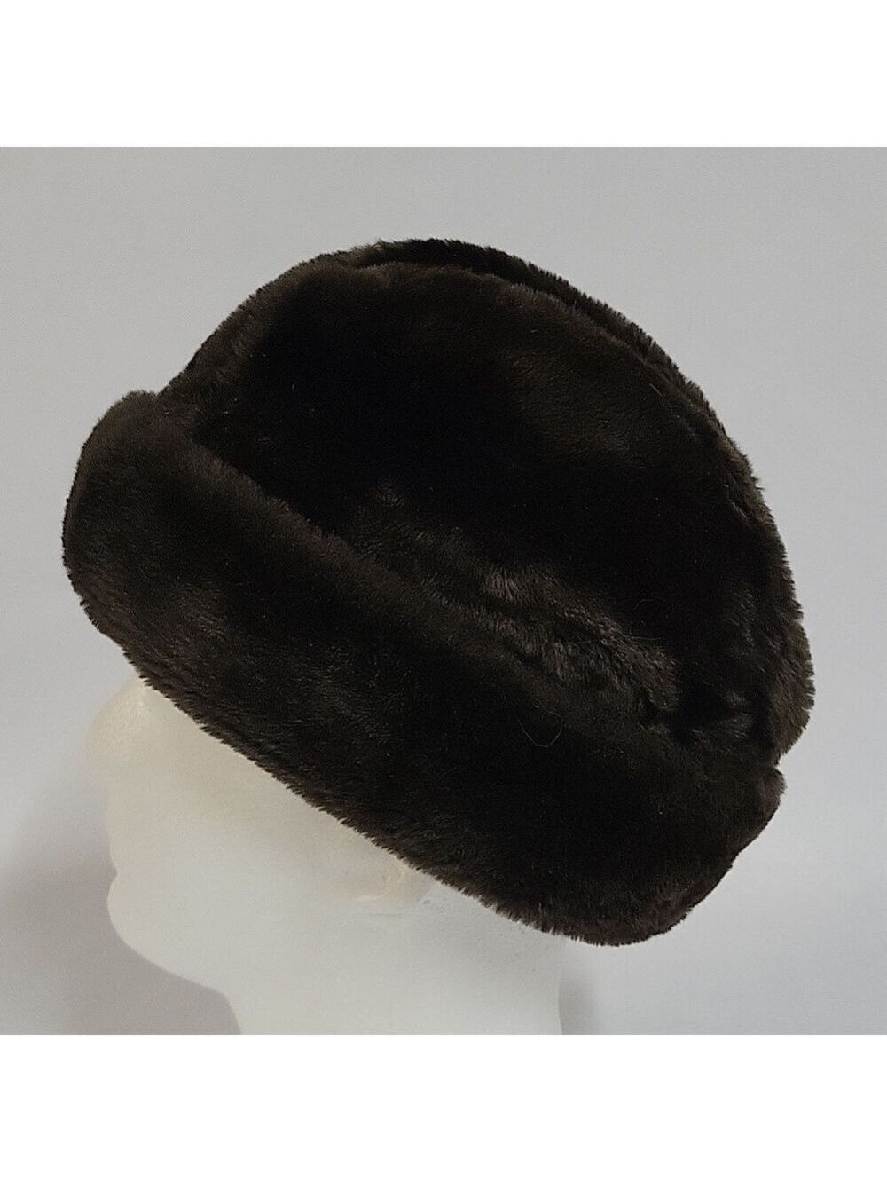 Faux Fur Brown Cold War Era Hat, Union Made, Size XL